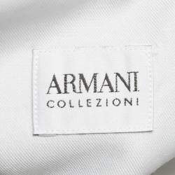Armani Collezioni Grey Cotton Button Front Full Sleeve Shirt L