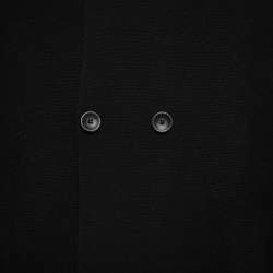 Pre Owned Armani Collezioni Black Knit Double Breasted Shirt XL