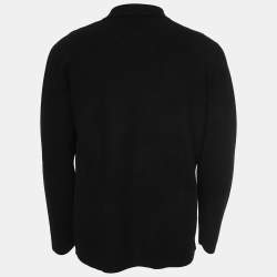 Pre Owned Armani Collezioni Black Knit Double Breasted Shirt XL