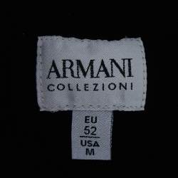 Pre Owned Armani Collezioni Black Knit Double Breasted Shirt XL