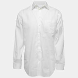 Armani Collezioni White Cotton Button Front Full Sleeve Shirt M