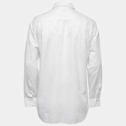 Armani Collezioni White Cotton Button Front Full Sleeve Shirt M