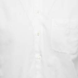 Armani Collezioni White Cotton Button Front Full Sleeve Shirt M