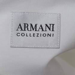 Pre Owned Armani Collezioni White Cotton Button Front Full Sleeve Shirt M