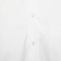 Pre Owned Armani Collezioni White Cotton Button Front Full Sleeve Shirt M