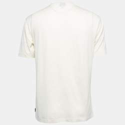 Pre Owned Armani Collezioni Cream Cotton Crew Neck Half Sleeve T-Shirt XL