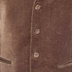 Pre Owned Armani Collezioni Brown Velvet Single Breasted Vest M