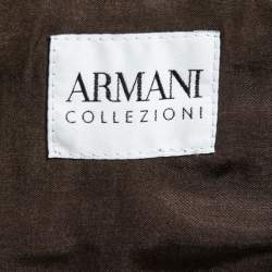 Pre Owned Armani Collezioni Brown Velvet Single Breasted Vest M