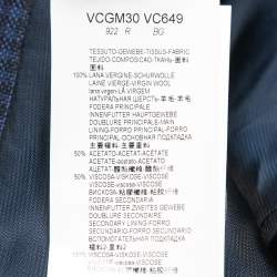 Pre Owned Armani Collezioni Navy Blue Checked Wool Single Breasted Blazer M