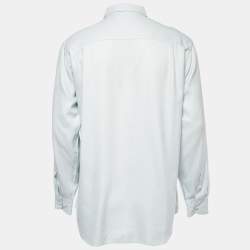 Pre Owned Armani Collezioni Light Grey Cotton Button Down Shirt L