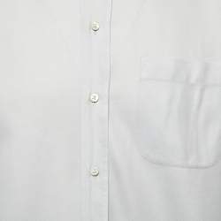 Pre Owned Armani Collezioni Light Grey Cotton Button Down Shirt L