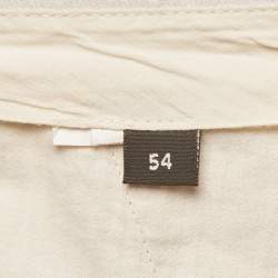 Pre Owned Armani Collezioni Beige Linen Straight Leg Trousers 2XL
