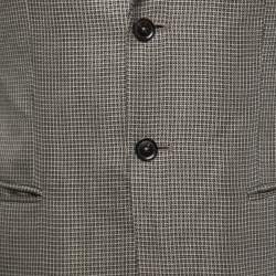 Pre Owned Armani Collezioni Multicolor Textured Wool Blend Blazer L