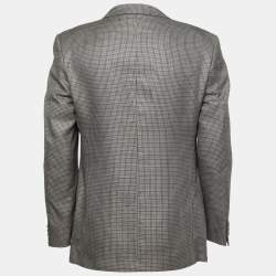 Pre Owned Armani Collezioni Multicolor Textured Wool Blend Blazer L