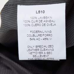 Pre Owned Armani Collezioni White Leather Buttoned Jacket XL