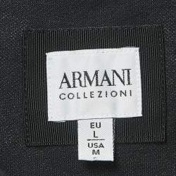 Pre Owned Armani Collezioni Black Logo Embroidery Jersey Short Sleeve Polo T-Shirt L