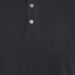 Pre Owned Armani Collezioni Black Logo Embroidery Jersey Short Sleeve Polo T-Shirt L