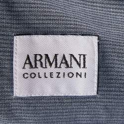 Pre Owned Armani Collezioni Blue Striped Cotton Long Sleeve Shirt XL