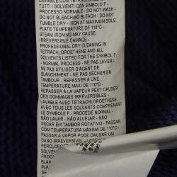 Pre Owned Armani Collezioni Navy Blue Patterned Wool Blend Buttoned Jacket L