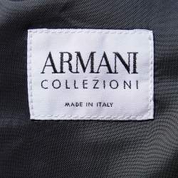 Armani Collezioni Grey Striped Wool Blend Vest L