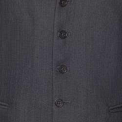 Armani Collezioni Grey Striped Wool Blend Vest L