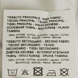 Pre Owned Armani Exchange White Cotton Knit Contrast Detail Oversized T-Shirt S