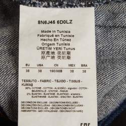 Pre Owned بنطلون أرماني جينز دينيم أزرق كحلي مستقيم واسع جداً على الخصر 40 بوصة