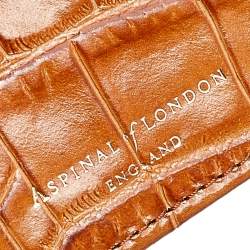 Aspinal Of London Tan Croc Embossed Leather Passport Cover 