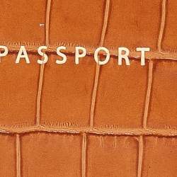 Aspinal Of London Tan Croc Embossed Leather Passport Cover 