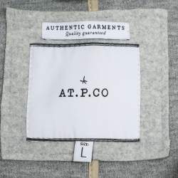 Atpco Grey Wool Blend Hooded Jacket L