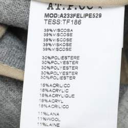 Atpco Grey Wool Blend Hooded Jacket L