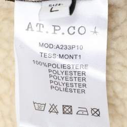 Atpco Brown Faux Leather Hoodie Jacket L