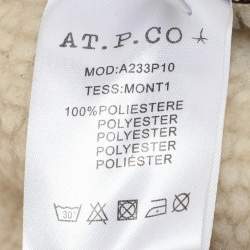 مملوكة مسبقًا \جاكيت أتبيكو جلد صناعي بني مع قبعة مقاس وسط (ميديم)