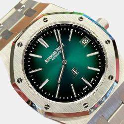 Audemars Piguet Green Platinum Royal Oak 15202PT Automatic Men's Wristwatch 39 mm