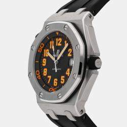 Audemars Piguet Black Stainless Steel Royal Oak Offshore 15701ST.OO.D002CA.01 Automatic Men's Wristwatch 42 mm