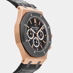 Audemars Piguet Grey 18k Rose Gold Royal Oak Automatic Men's Wristwatch 41 mm