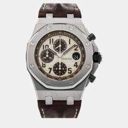 Audemars Piguet Ivory Stainless Steel Royal Oak Offshore 26470ST.OO.A801CR.01 Automatic Men's Wristwatch 42 mm