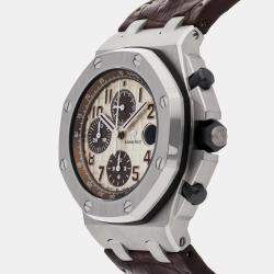 Audemars Piguet Ivory Stainless Steel Royal Oak Offshore 26470ST.OO.A801CR.01 Automatic Men's Wristwatch 42 mm