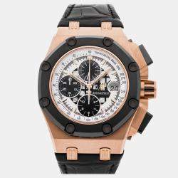 Audemars Piguet White 18k Rose Gold Royal Oak Offshore 26078RO.OO.D002CR.01 Automatic Men's Wristwatch 44 mm