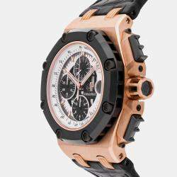 Audemars Piguet White 18k Rose Gold Royal Oak Offshore 26078RO.OO.D002CR.01 Automatic Men's Wristwatch 44 mm