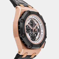 Audemars Piguet White 18k Rose Gold Royal Oak Offshore 26078RO.OO.D002CR.01 Automatic Men's Wristwatch 44 mm