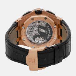 Audemars Piguet Black 18k Rose Gold Royal Oak Offshore Manual Winding Men's Wristwatch 44 mm
