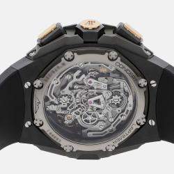 Audemars Piguet Black Carbon Fiber Royal Oak Manual Winding Men's Wristwatch 44 mm