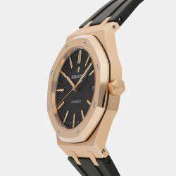 Audemars Piguet Black 18k Rose Gold Royal Oak 15400OR.OO.D002CR.01 Automatic Men's Wristwatch 41 mm