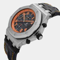 Audemars Piguet Black Stainless Steel Royal Oak Offshore  Automatic Men's Wristwatch 42 mm