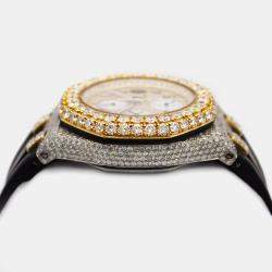 Audemars Piguet Customised MOP Diamond Two-Tone Stainless Steel Royal Oak Offshore 10174 Automatic Men's Wristwatch 42 mm