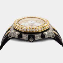 Audemars Piguet Customised MOP Diamond Two-Tone Stainless Steel Royal Oak Offshore 10174 Automatic Men's Wristwatch 42 mm