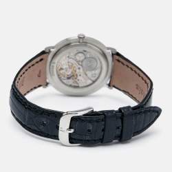 Audemars Piguet Grey Platinum Alligator Leather Jules Audemars 14667PT.OO.A001CR.01 Men's Wristwatch 32 mm