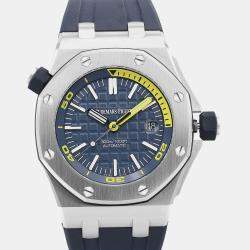 Audemars Piguet Blue Stainless Steel Royal Oak Offshore 15710ST.OO.A027CA.01 Automatic Men's Wristwatch 42 mm