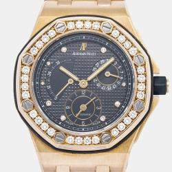 Audemars Piguet Royal Oak Offshore 25970OR Automatic Black 18K Rose Gold Men's Wristwatch 40mm